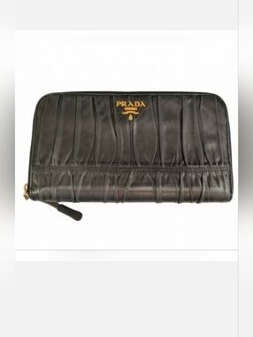 Prada Gafure Nappa Leather Zip Wallet - EUC!